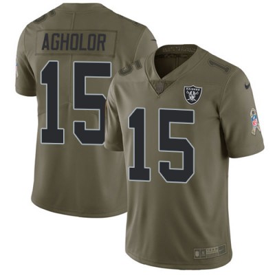 Nike Las Vegas Raiders #15 Nelson Agholor Olive Men's Stitched NFL Limited 2017 Salute To Service Jersey Men's